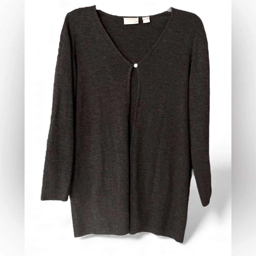 Nordstrom Charcoal Wool Blend Knit Cardigan Sweater/Large